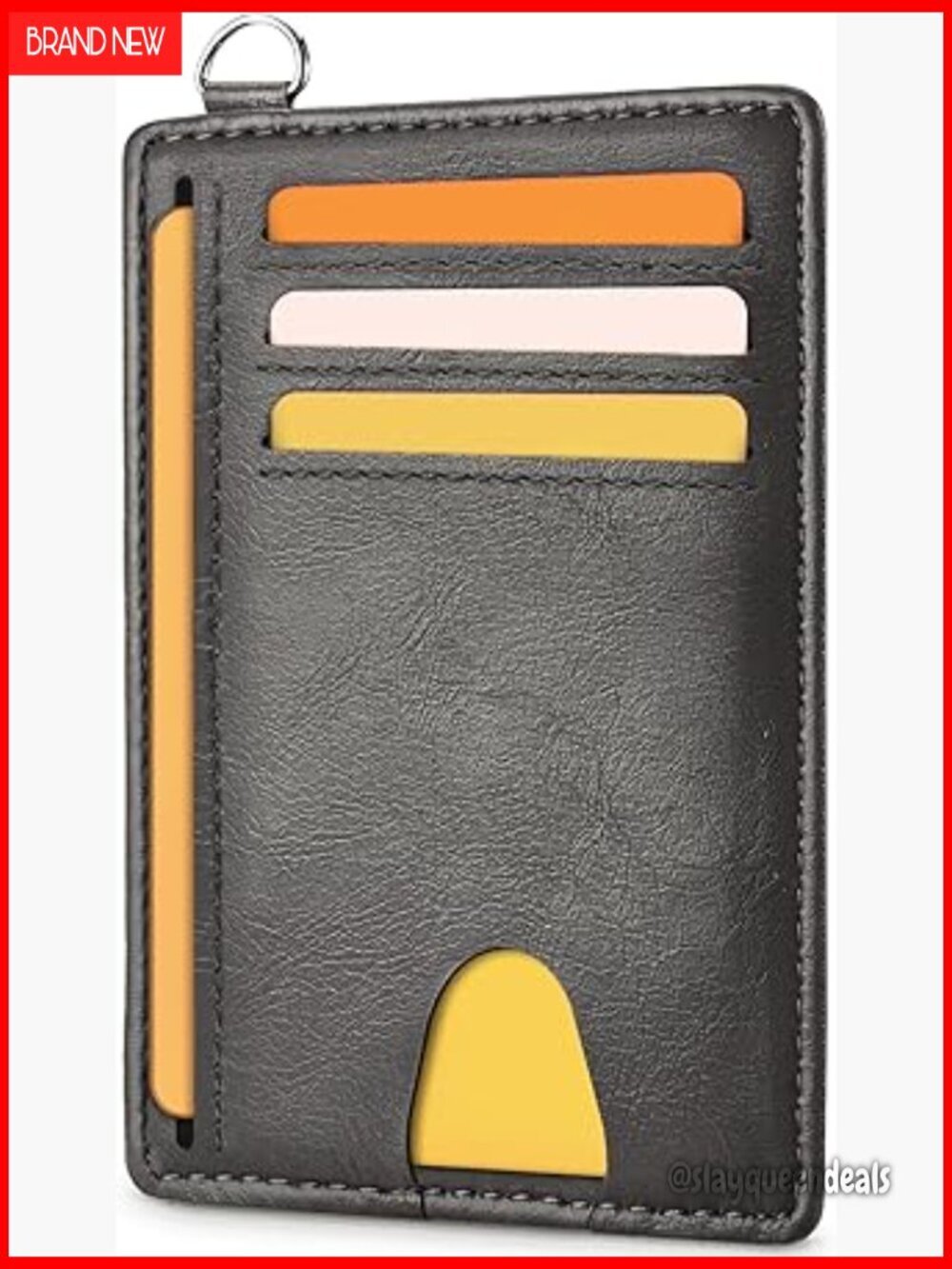 Slim RFID Blocking Credit Card Holder with 6 Slots and ID Window